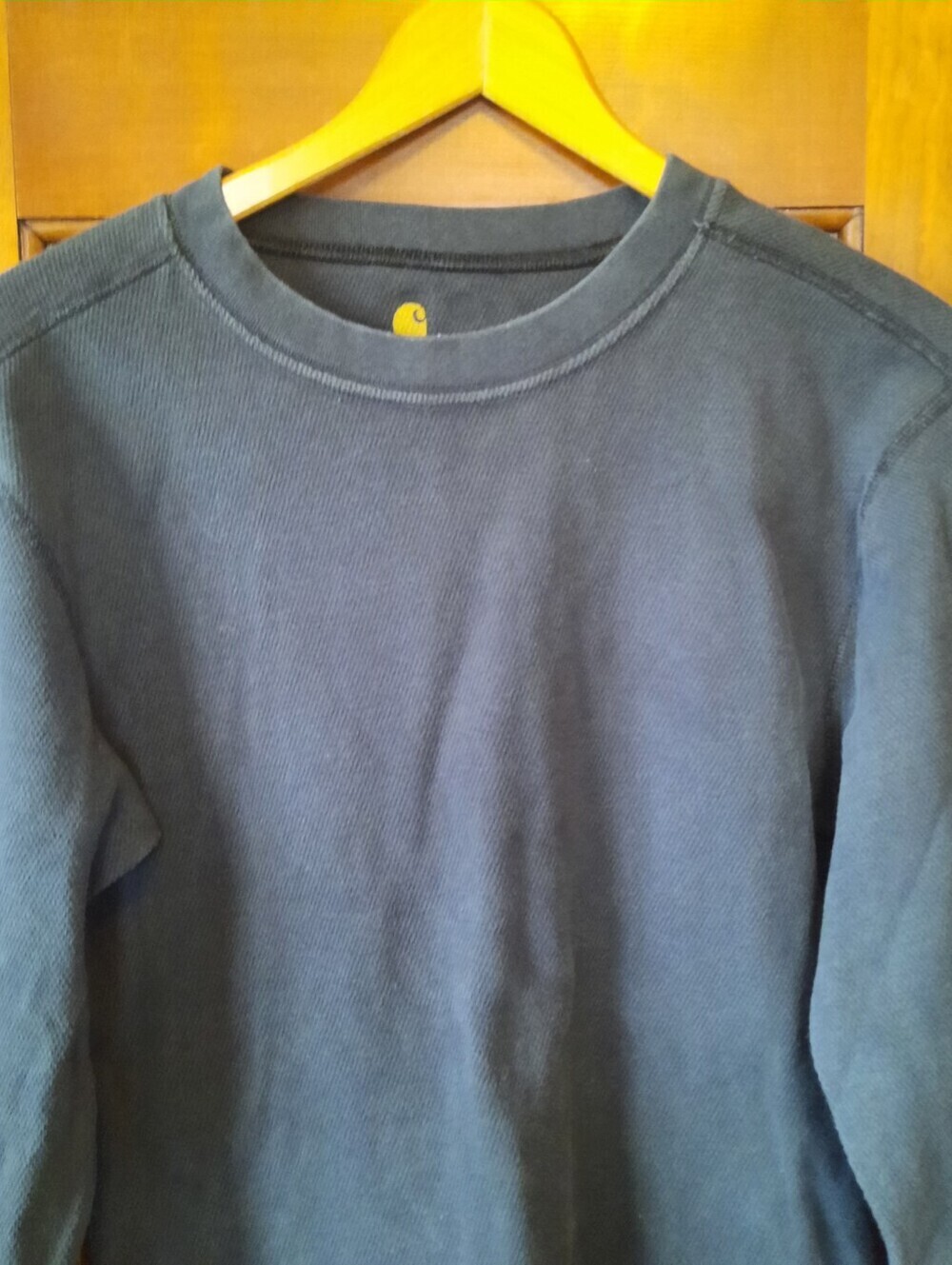 Carhartt Force Heavyweight Cotton Thermal Crewneck Top Black 100639 Size Medium - Picture 2 of 13